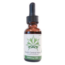 Image of a 1000mg CBD Tincture product vial from South Central Wisconsin Hemp Coop.